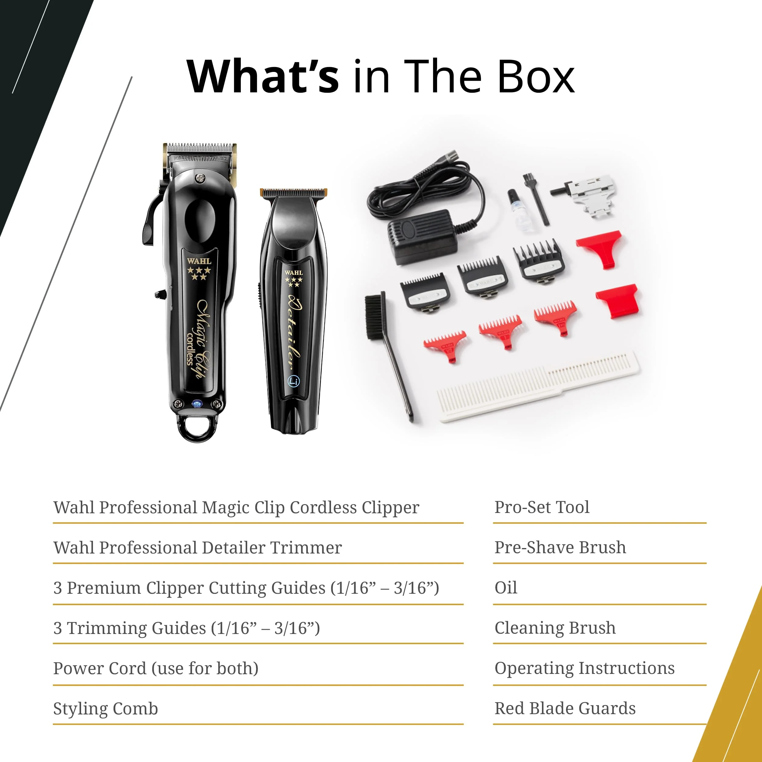 Wahl Professional Cordless Barber Combo, Magic Clip & Detailer Li, Lithium-Ion Battery, 100-Minute Run Time - Image 5