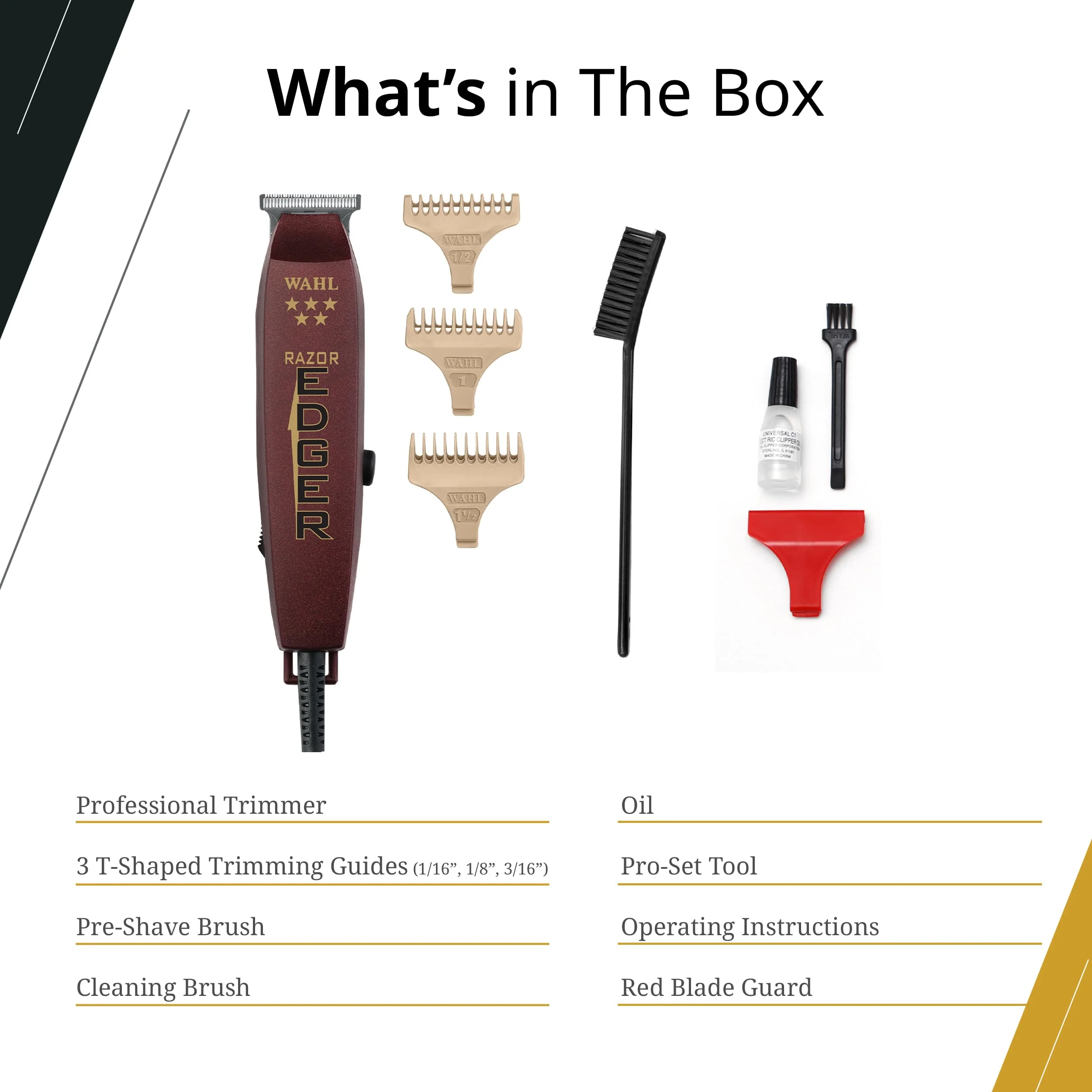 Wahl Professional Razor Edger 5-Star Corded Barber Trimmer Zero Gap T Blade - Image 4