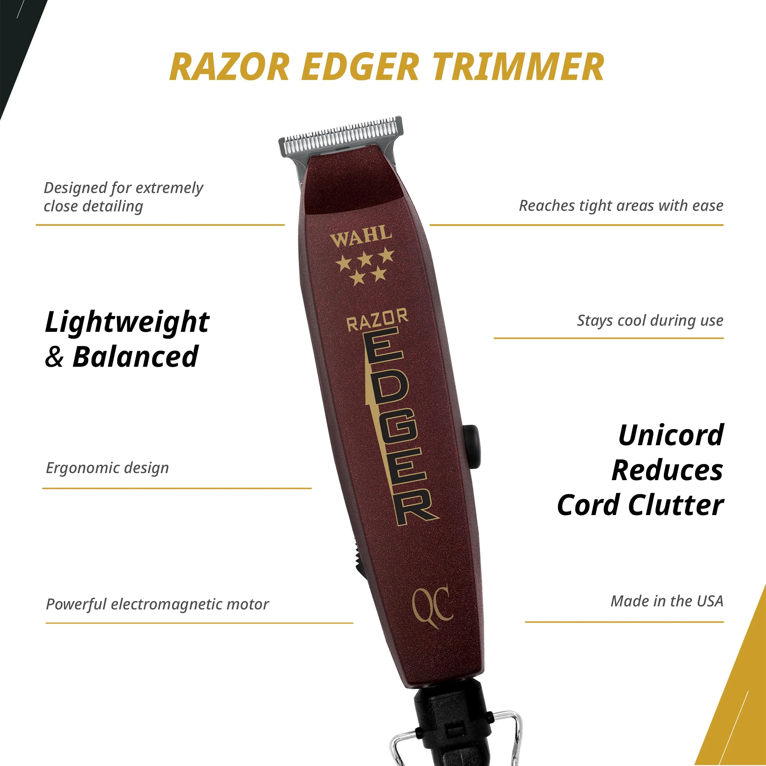 Wahl Professional Unicord Combo, Corded Magic Clip Clipper & Razor Edger Trimmer Set, Single-Cord Design, Includes Guides & Accessories - Image 4