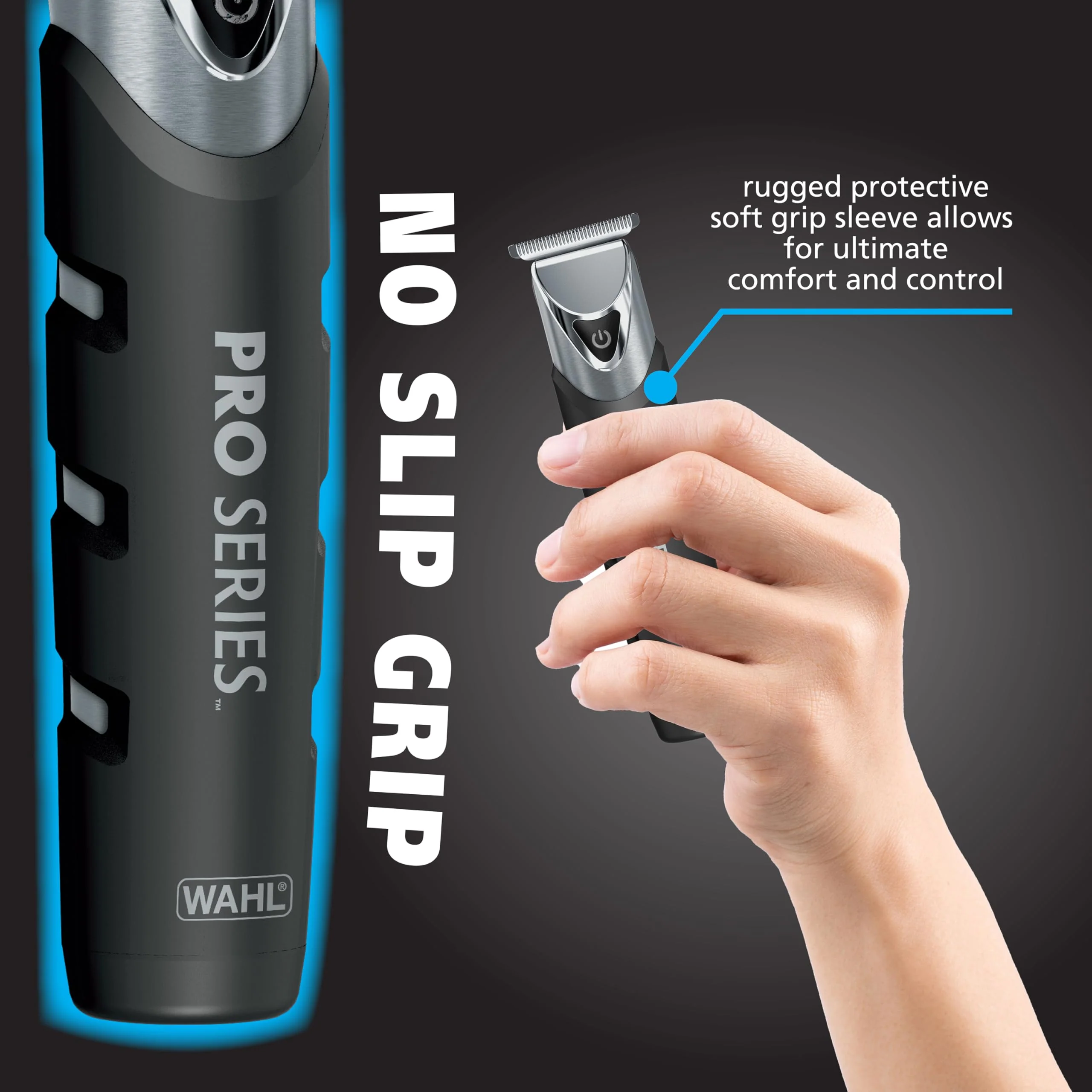 Wahl USA Pro Series Forever BladeTM Stainless Steel Cordless Rechargeable Beard Trimmer for Men with No Slip Grip & USB Charge – Model 3026017 - Image 4
