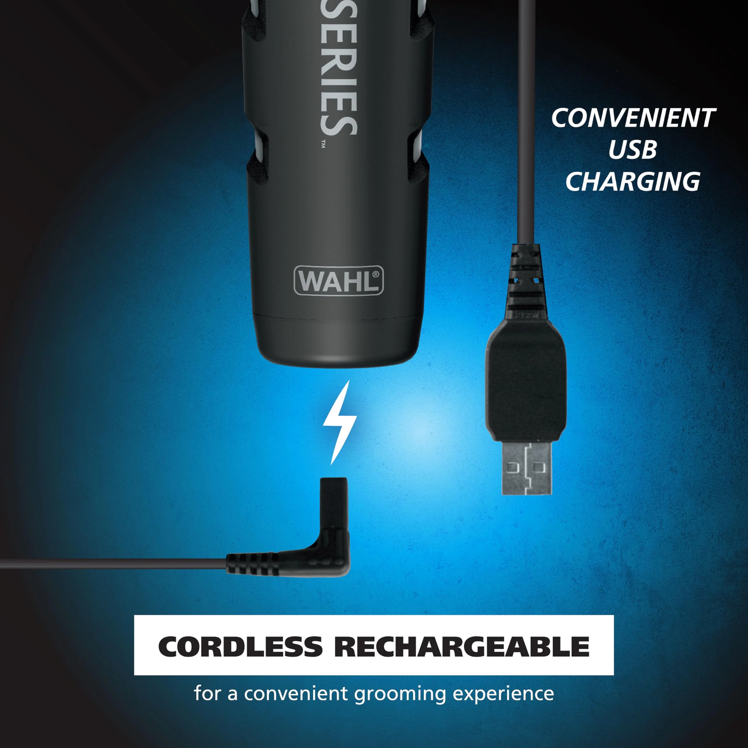 Wahl USA Pro Series Forever BladeTM Stainless Steel Cordless Rechargeable Beard Trimmer for Men with No Slip Grip & USB Charge – Model 3026017 - Image 9