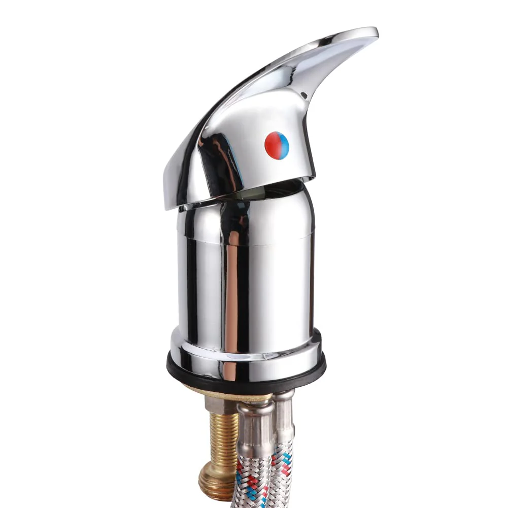 Water Faucet Set, Professional Beauty Salon Shampoo Sink Bowl Faucet and Sprayer Kit with Spray Hose, Hair Salon Sink Faucets Sprayer Hose Replacement Set(Silver) - Image 2