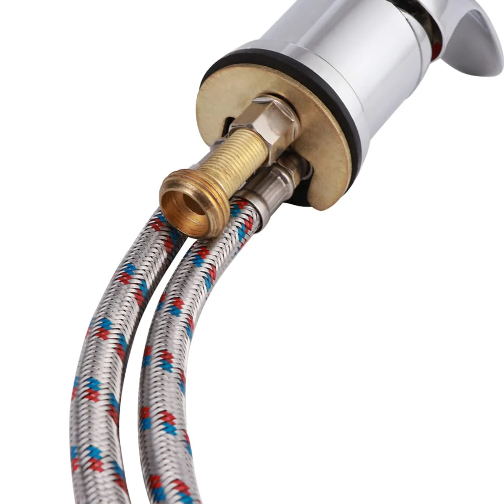 Water Faucet Set, Professional Beauty Salon Shampoo Sink Bowl Faucet and Sprayer Kit with Spray Hose, Hair Salon Sink Faucets Sprayer Hose Replacement Set(Silver) - Image 4