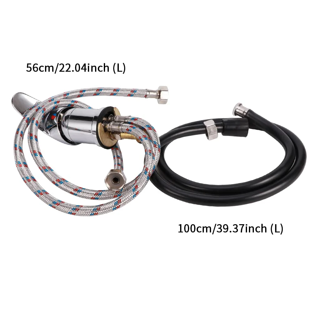 Water Faucet Set, Professional Beauty Salon Shampoo Sink Bowl Faucet and Sprayer Kit with Spray Hose, Hair Salon Sink Faucets Sprayer Hose Replacement Set(Silver) - Image 7