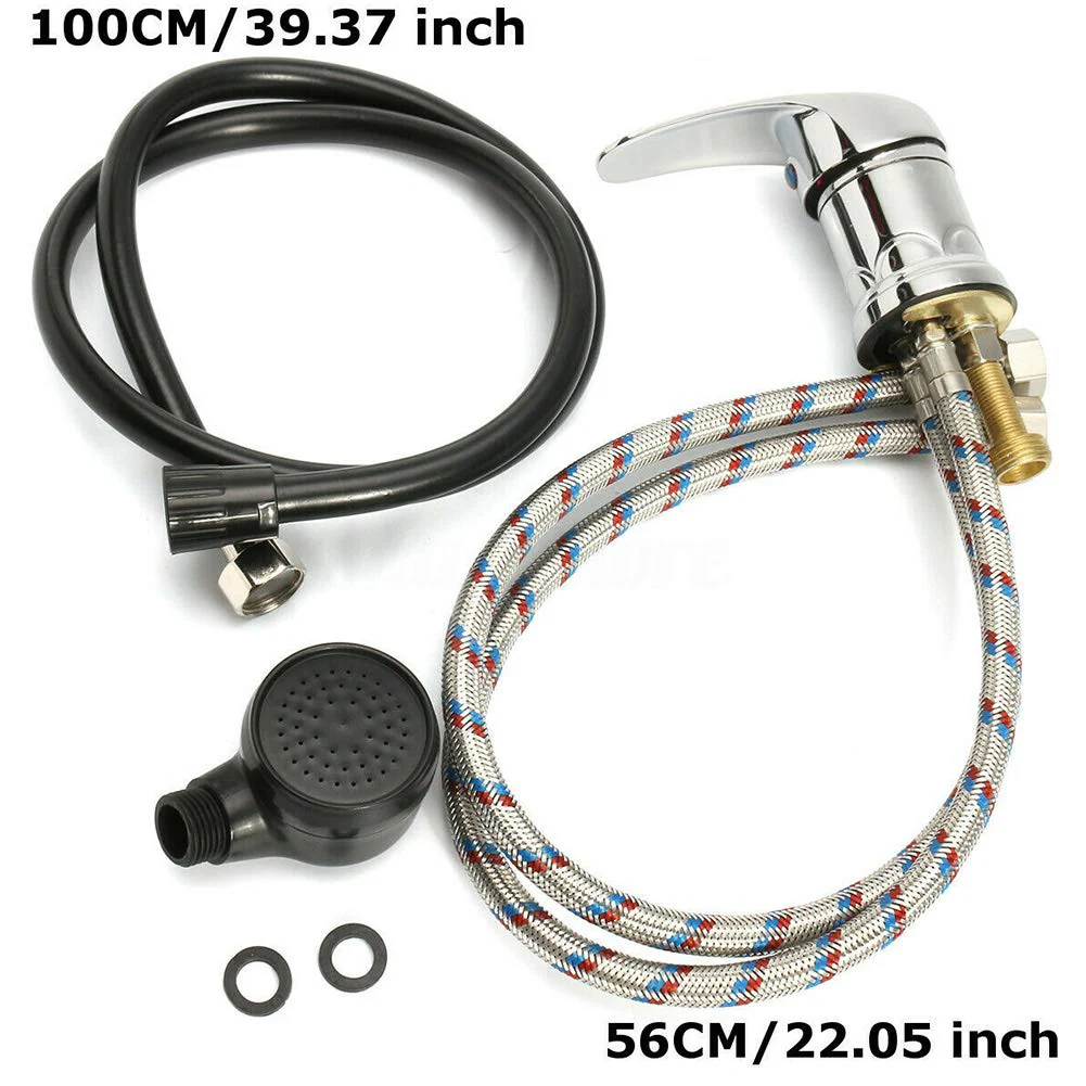 Water Faucet Set,Shower Shampoo Bowl Parts Water Faucet Set Home Durable Salon Spa Hot Cold Mixer, Salon Sink FaucetSprayer Hose Set - Image 3