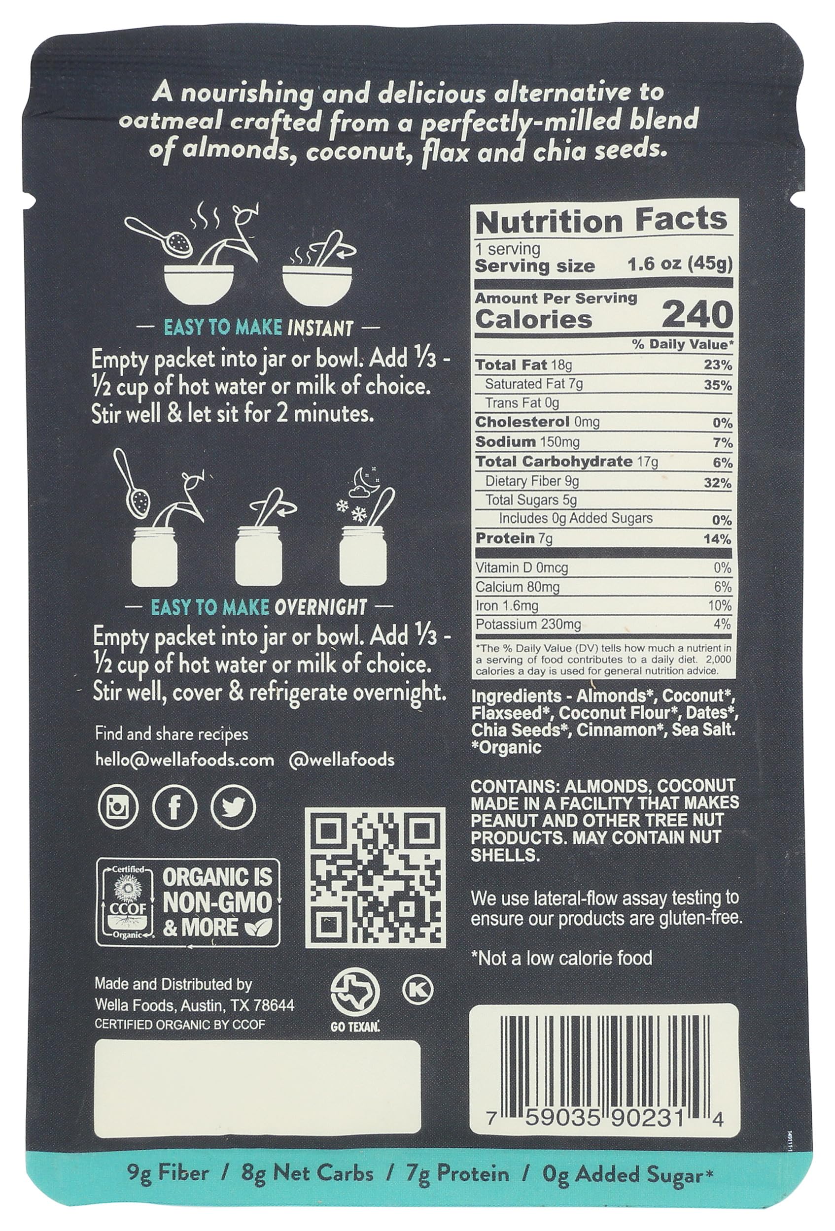 Wella, Cereal Grain Free Original Single Organic, 1.6 Ounce - Image 2