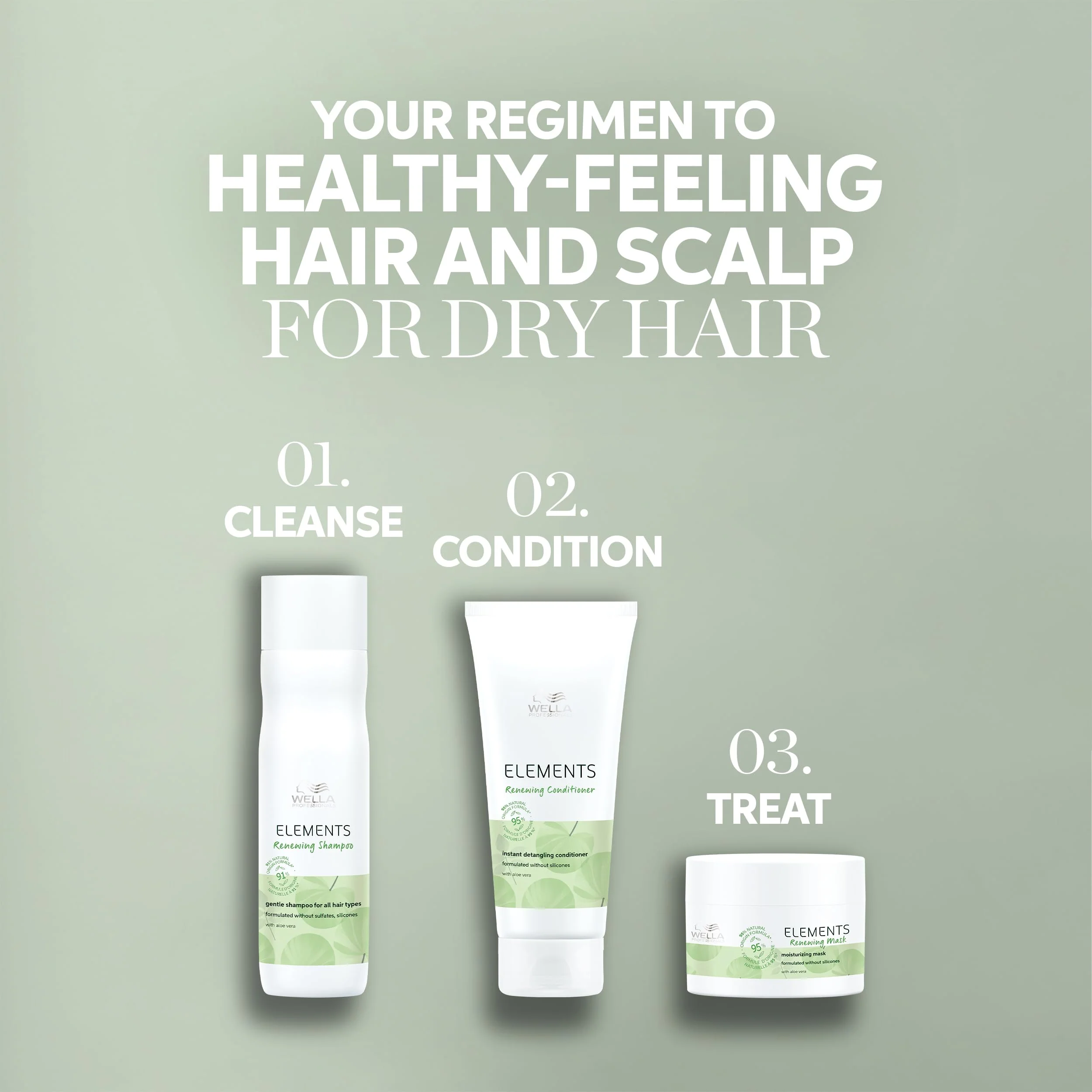 Wella Professionals Elements Gentle Renewing Conditioner with Aloe Vera | Gentle for All Hair Types | Without Sulfate & Silicone | 6.7 Fl Oz - Image 9
