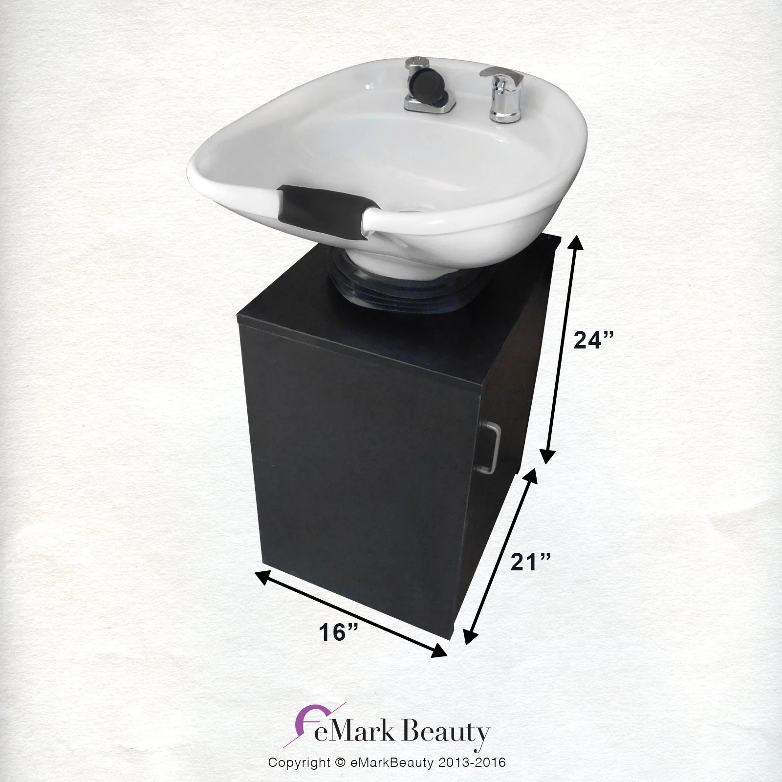 White Ceramic Beauty Salon Backwash Shampoo Bowl Salon Sink with Shampoo Cabinet TLC-W07TC - Image 2