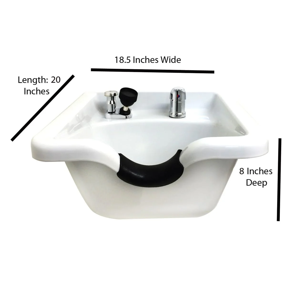 White Square CERAMIC Wall Mounted Beauty Salon Shampoo Bowl MSR-W41W - Image 2