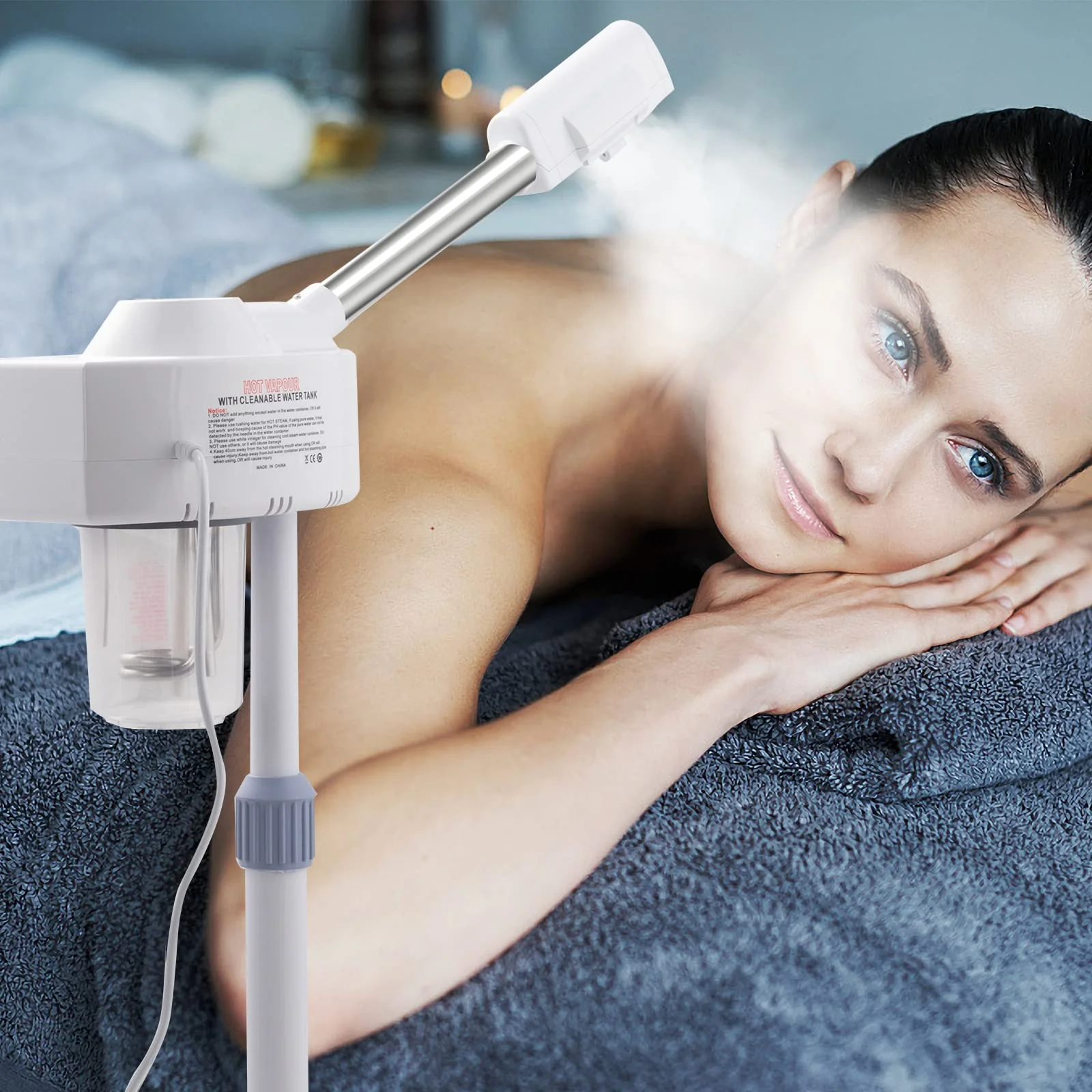 Winado Professional Facial Steamer with Touch Screen, Esthetician Steamer Humidifier Face Spa Mist Steam for Home Beauty Salon, Personal Skin Care Deep Cleaning, White - Image 7