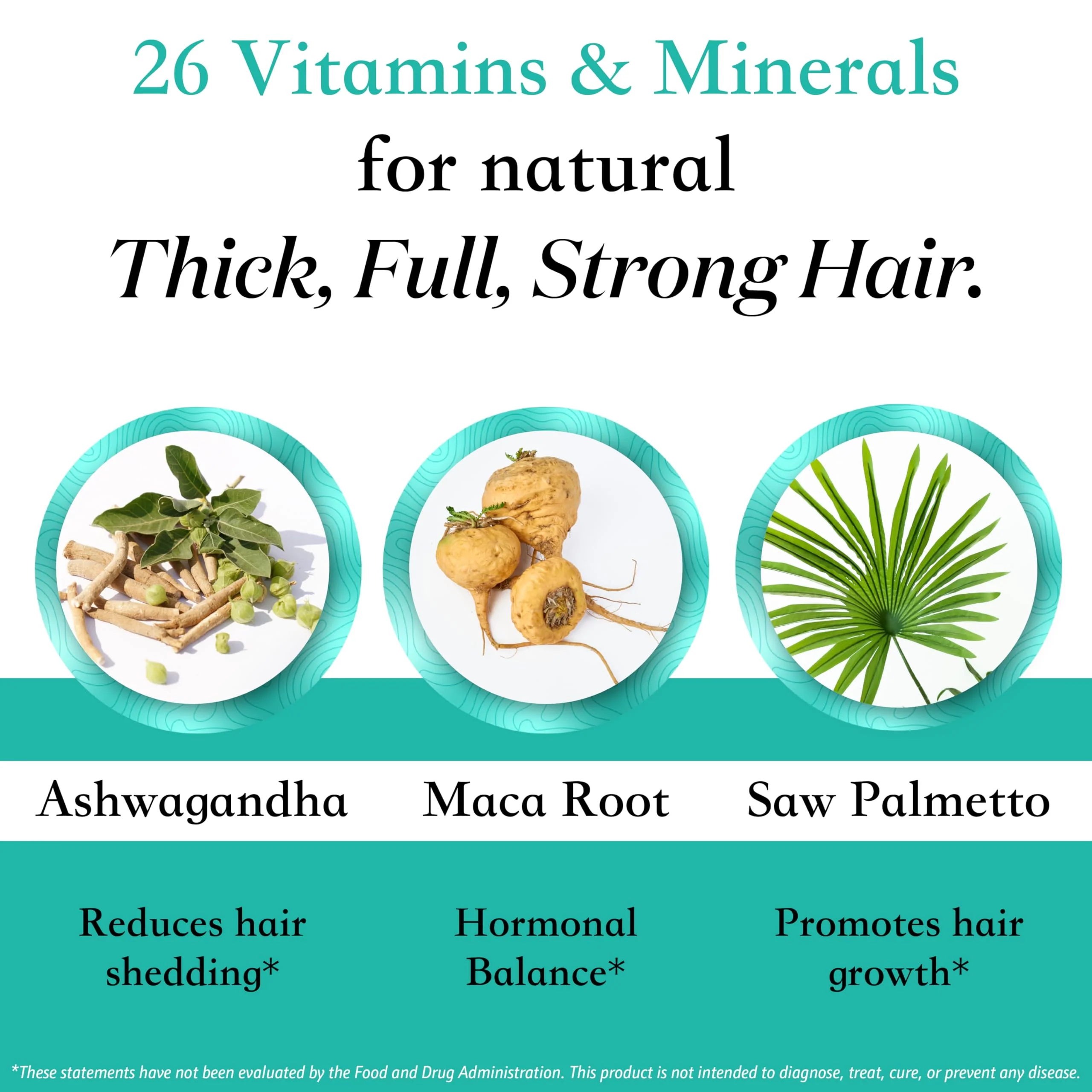 Women's Balance Hair Growth Supplements, Ages 45 and Up, Customer Proven for Visibly Thicker Hair and Scalp Coverage, Soy-Free, Made with 26 Ingredients including Beta Carotenes - 2 Month Supply - Image 6