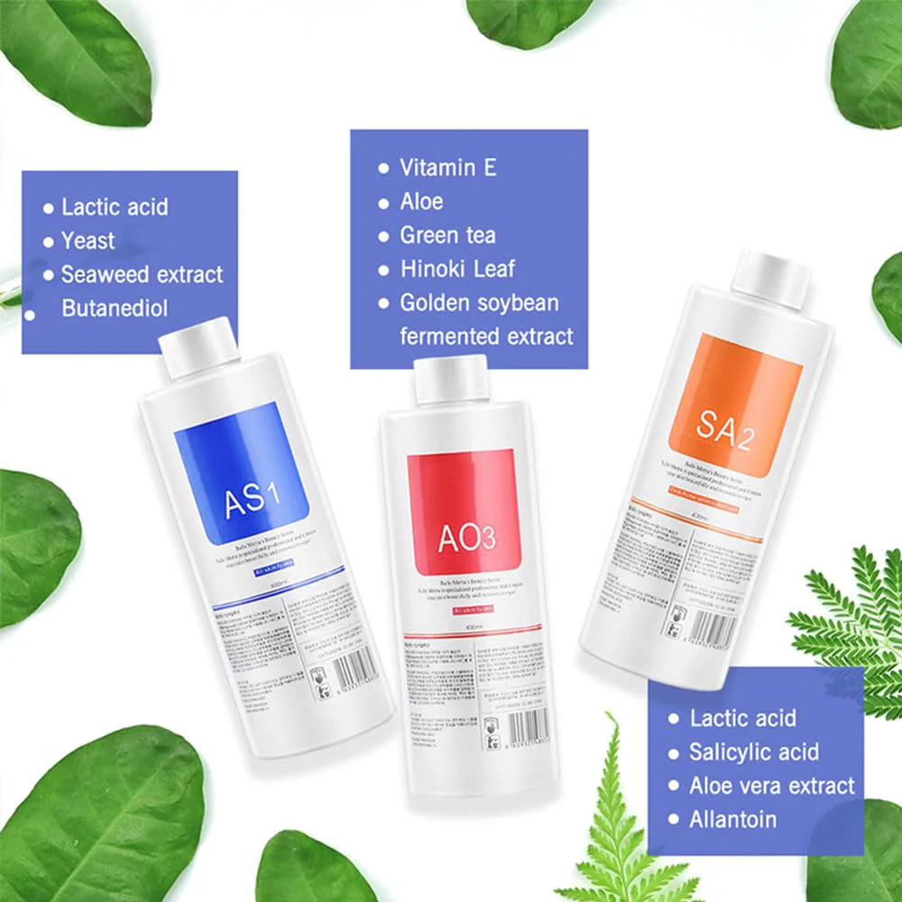 WONDER POINT Aqua Peeling Solution, Salon Professional Premium Dermabrasion Facial Special Serum, Skin Care For Facial Small Bubble Machine 400ml(6 Bottles) - Image 3