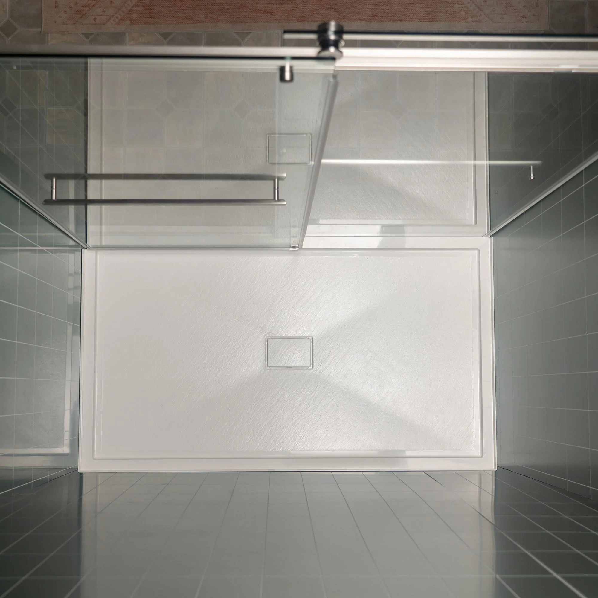 WOODBRIDGE 48" x 32" Solid Surface Shower Base in White with Center Drain,Single Threshold,Slip-Resistant Shower Pan for Alcove Installation - Image 4