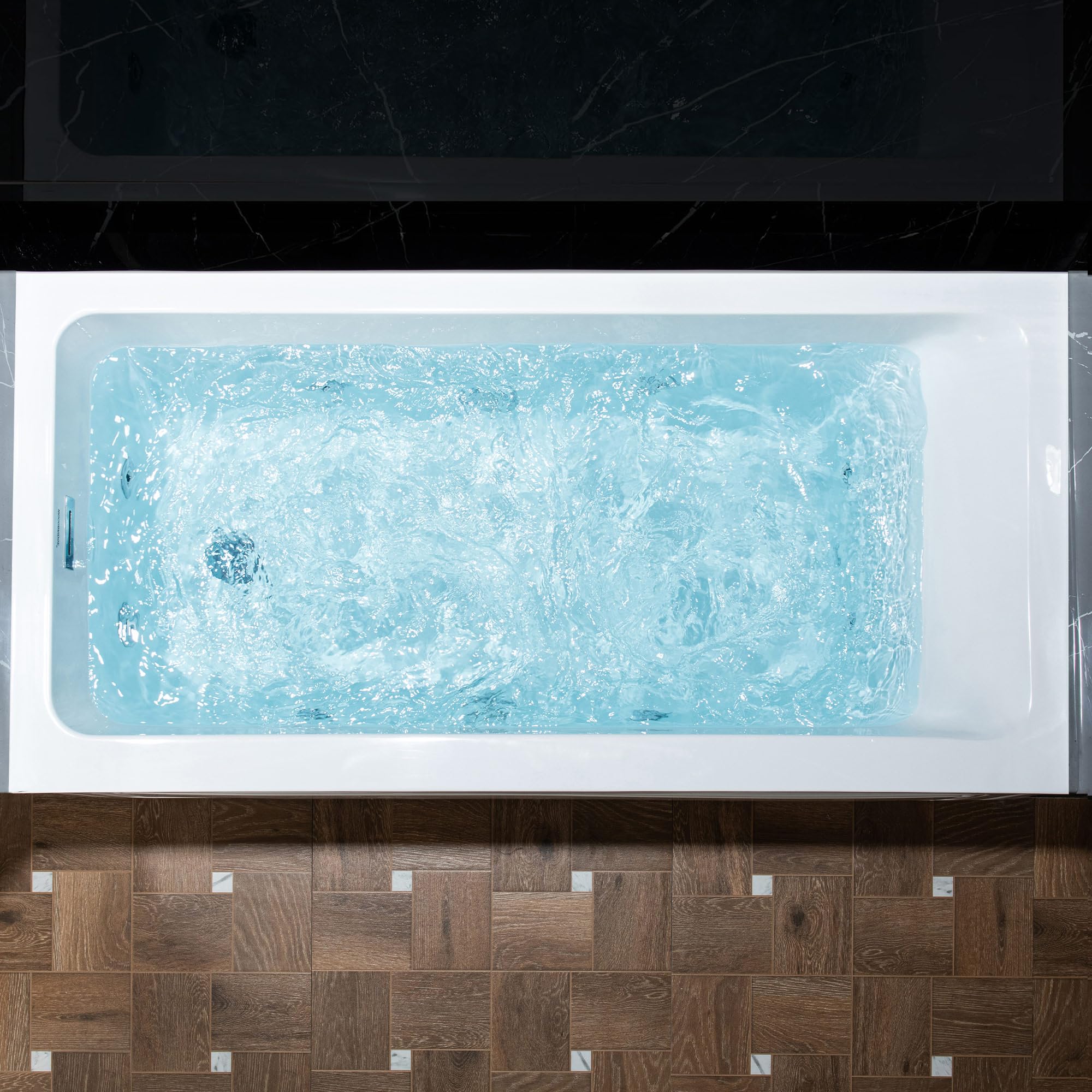 WOODBRIDGE 60" x 32" Alcove Acrylic Rectangular Whirlpool Heated Jetted Tub in White with Left Drain, Polished Chrome Finish Trim and Drain Kit Included, BS429-L-CH01 - Image 4