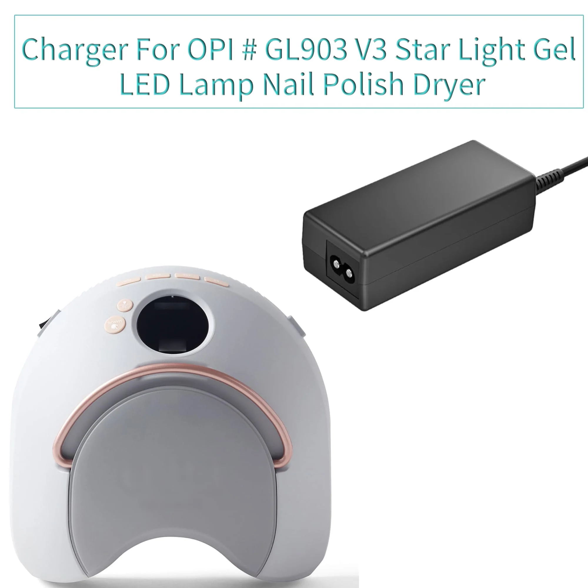 WSUOERZER 12V AC/DC Adapter Compatible with OPI GL903 V3 GL903V3 GL903-US 3.0 GL 903 Professional Star Light Gel LED Corded Lamp Nail Polish Dryer GL803 803 O.P.I OPl 12VDC 3A Charger - Image 6