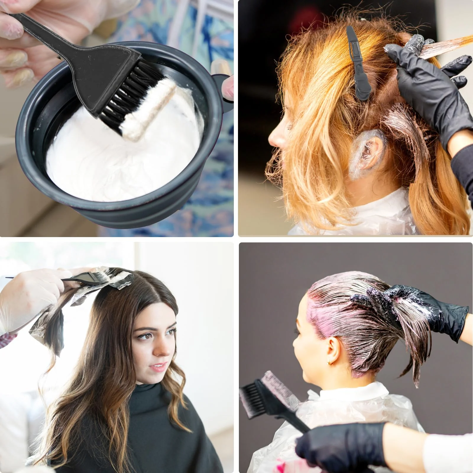 Xarchy 12 Pcs Hair Bleach Kit Professional Hair Coloring Products with Hair Dye Brush, Hair Color Bowl, Earmuffs, Hair Clips for Salon Hair Dye, Hair Color at Home, Hair Highlighting - Image 5