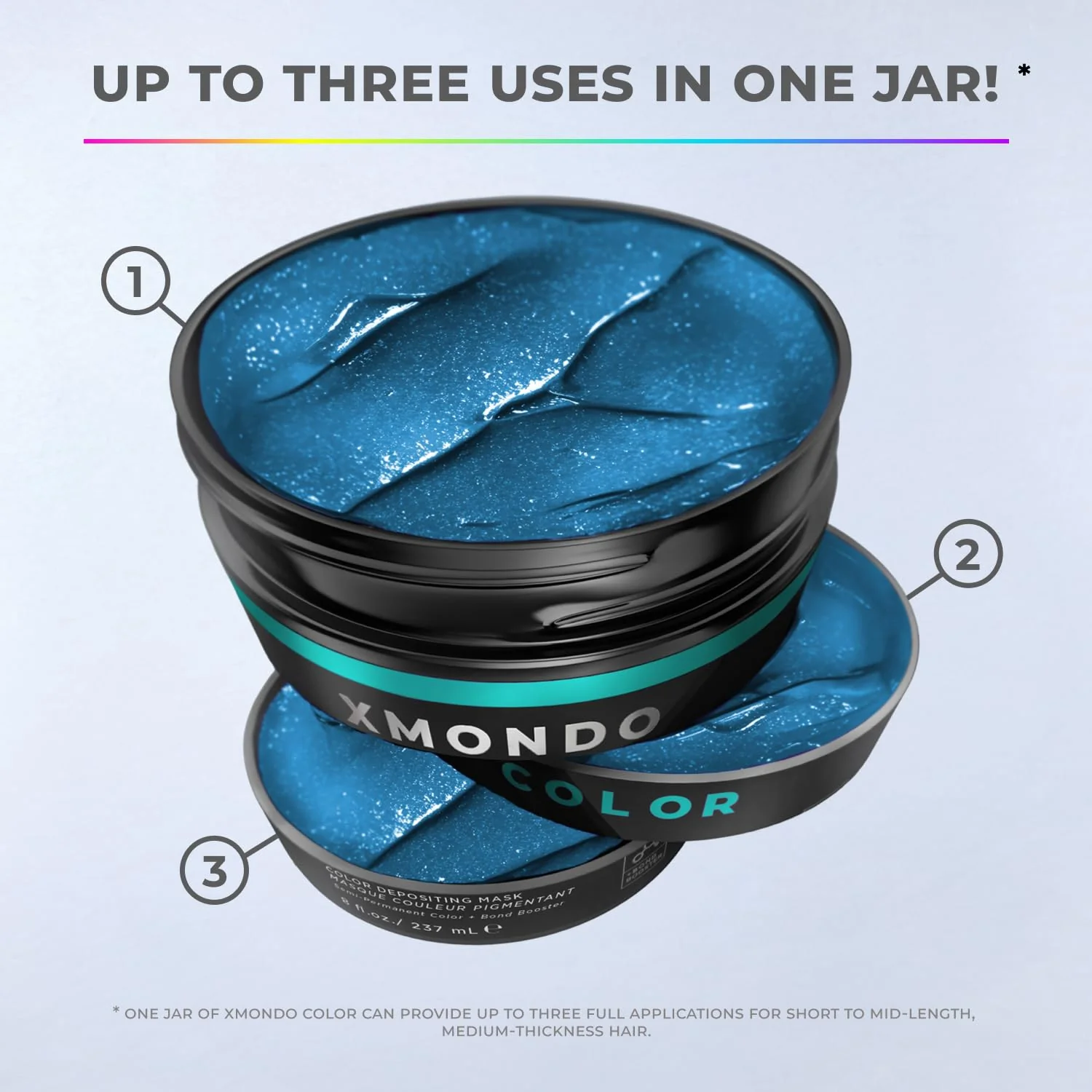 XMONDO Hair Color Turquoise Hair Healing Semi Permanent Color | Vegan Formula with Hyaluronic Acid to Retain Moisture, and Bond Boosting Technology, 8 Fl Oz - Image 3