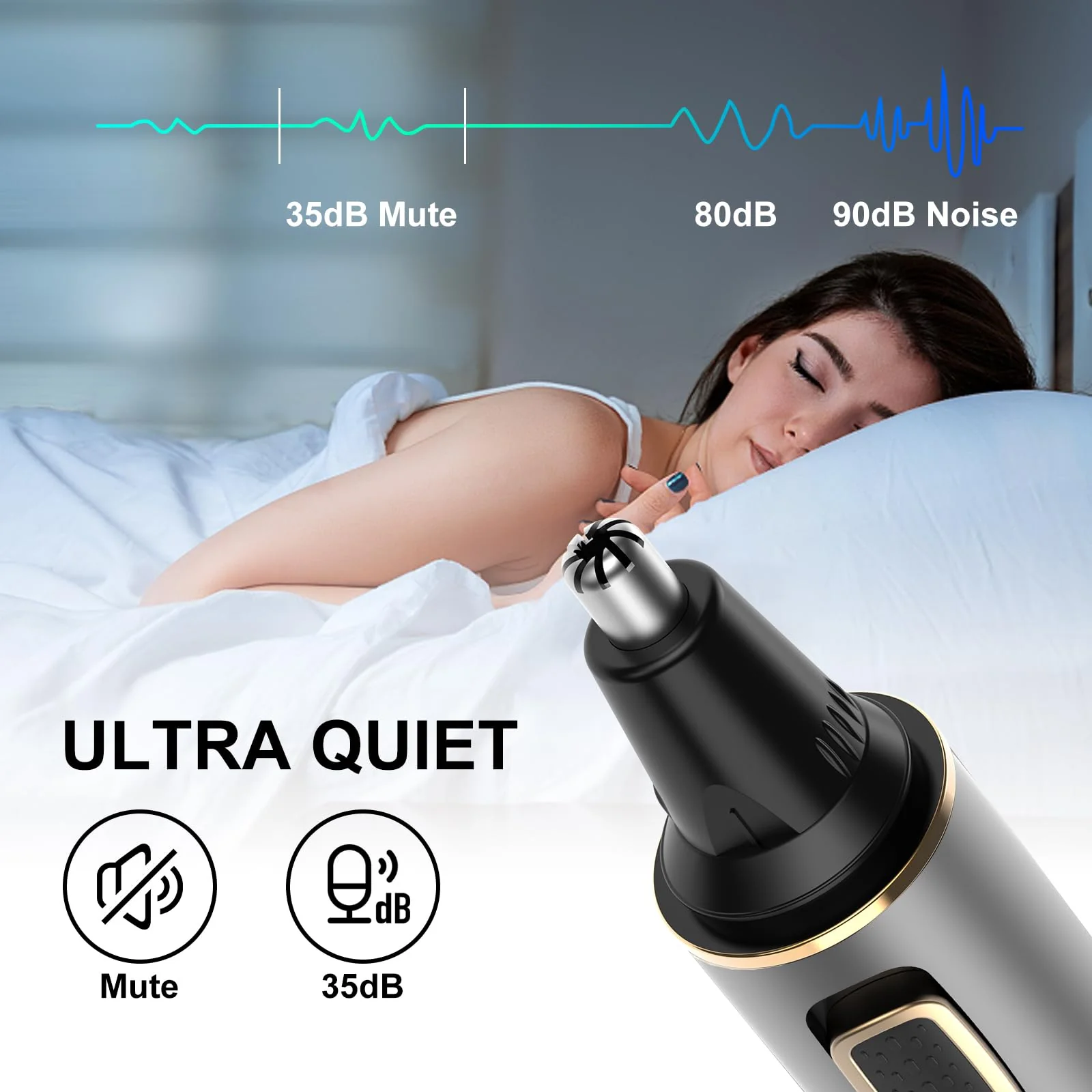 XOOMRSCP Nose Hair Trimmers for Men，Rechargeable Hair Trimmer 2 in 1 Painless Multifunctional Ear and Nose Hair Trimmer with IPX7 Waterproof Dual Edge Blades (Grey) - Image 5