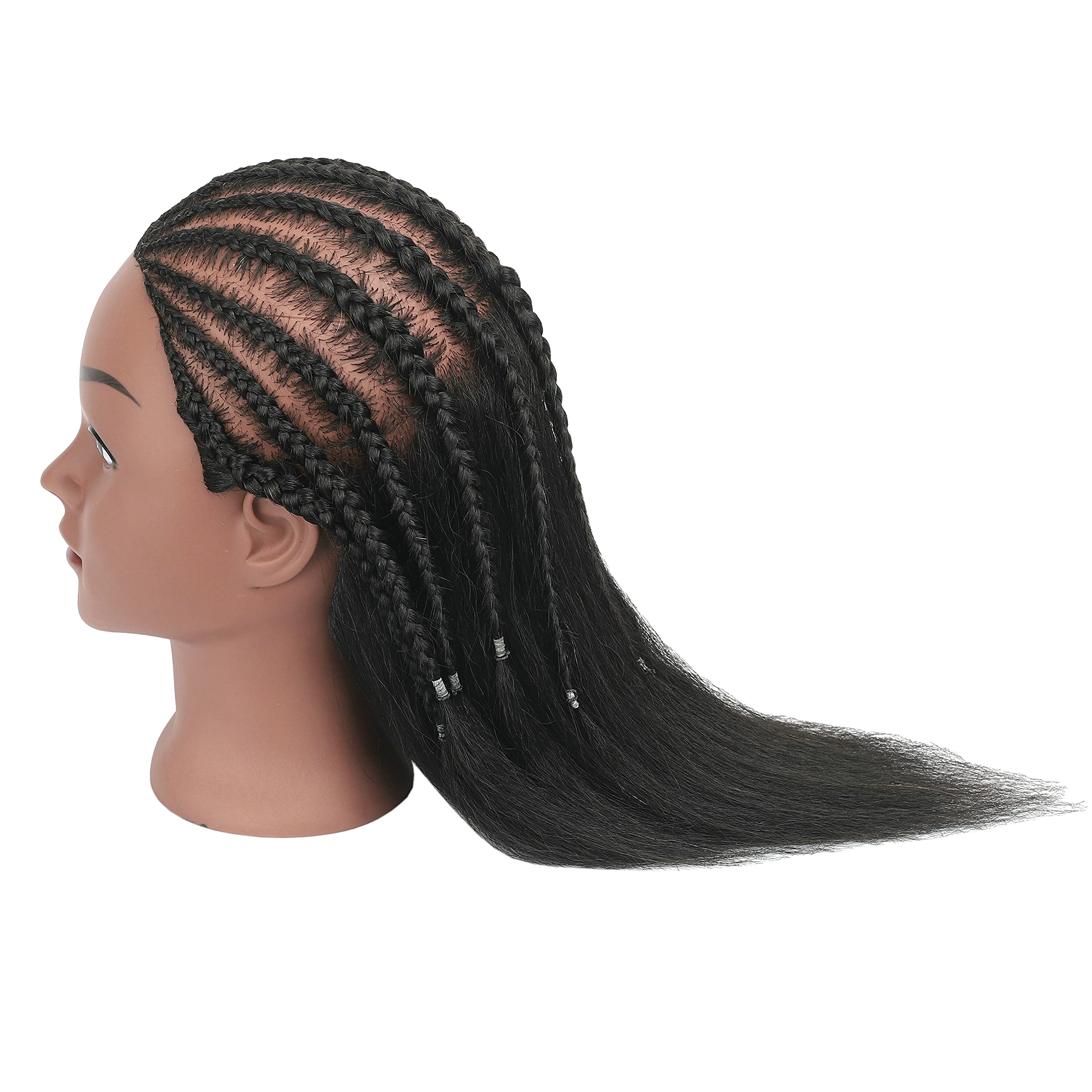 YANGANG Real 100% Human Hair Mannequin Head Hairdresser Practice Training Manikin Cosmetology Doll Head with Stand Clamp Holder - Image 6