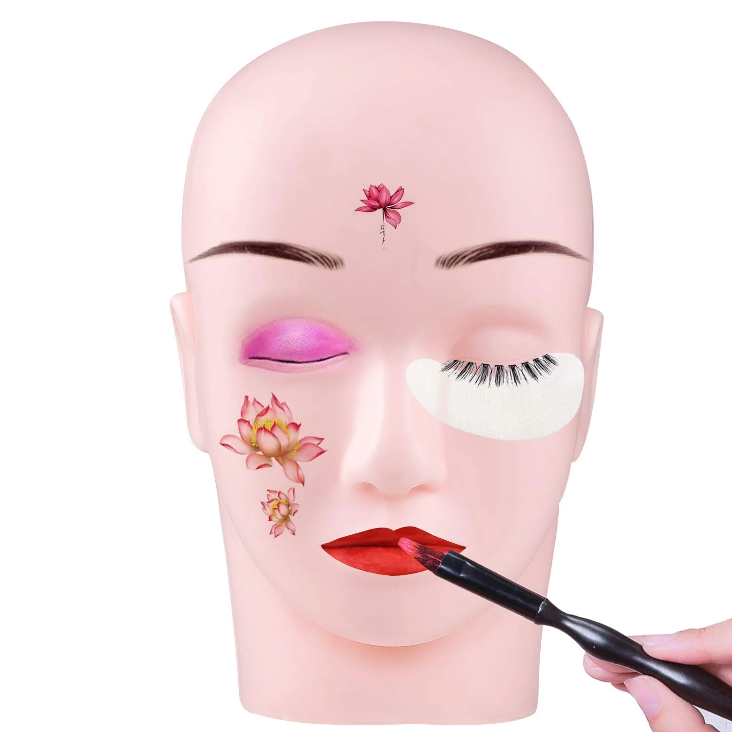 Yephets Pro Training Mannequin Flat Head Practice Make Up Eye Lashes Eyelash Extensions,Practice Training Head Manikin Cosmetology Mannequin Doll Face Head - Image 4