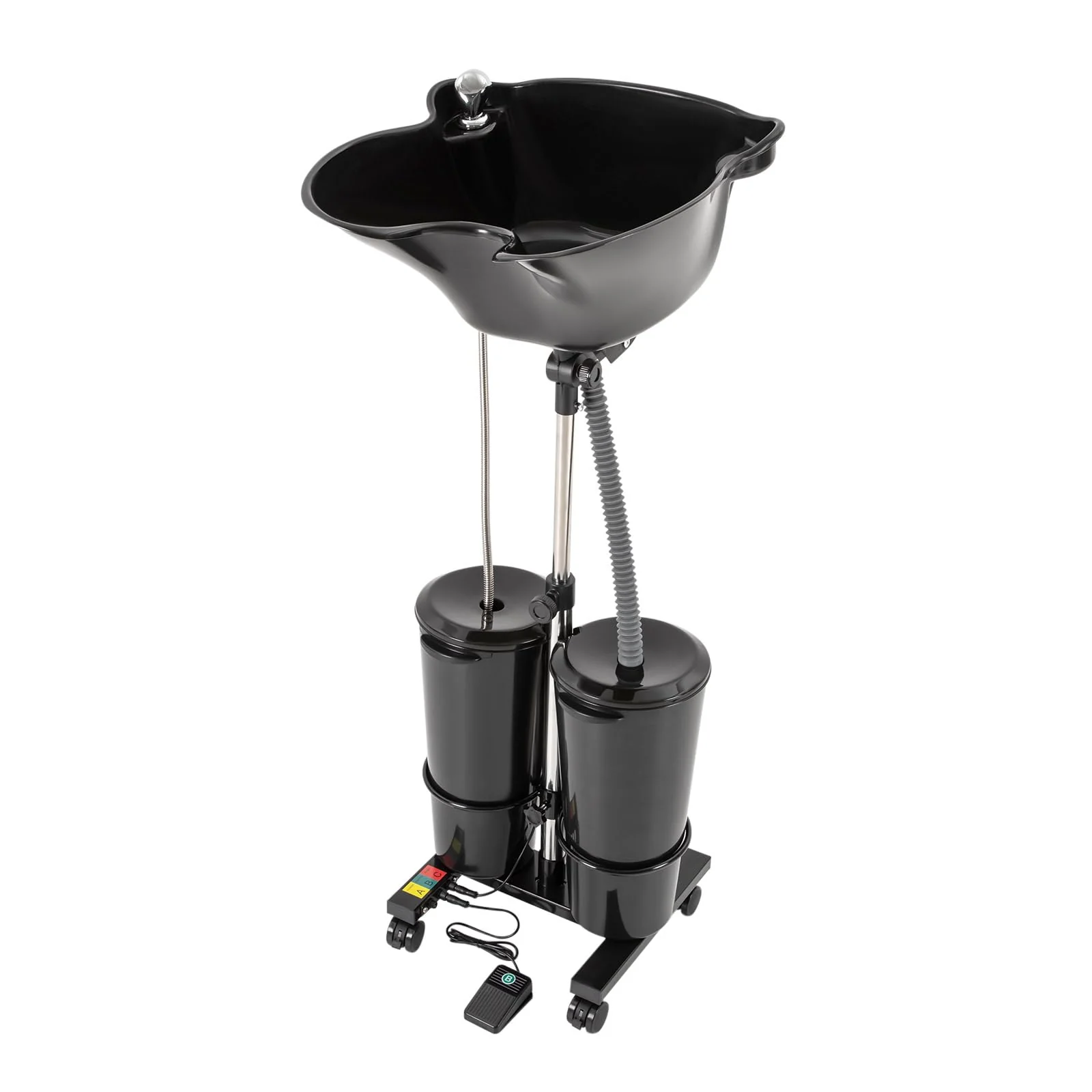 YIYIBYUS Portable Shampoo Bowl with Electric Pump, Hair Washing Station for Home & Barber Use, Portable Sink for Washing Hair with Dual-Bucket Design, Height Adjustable