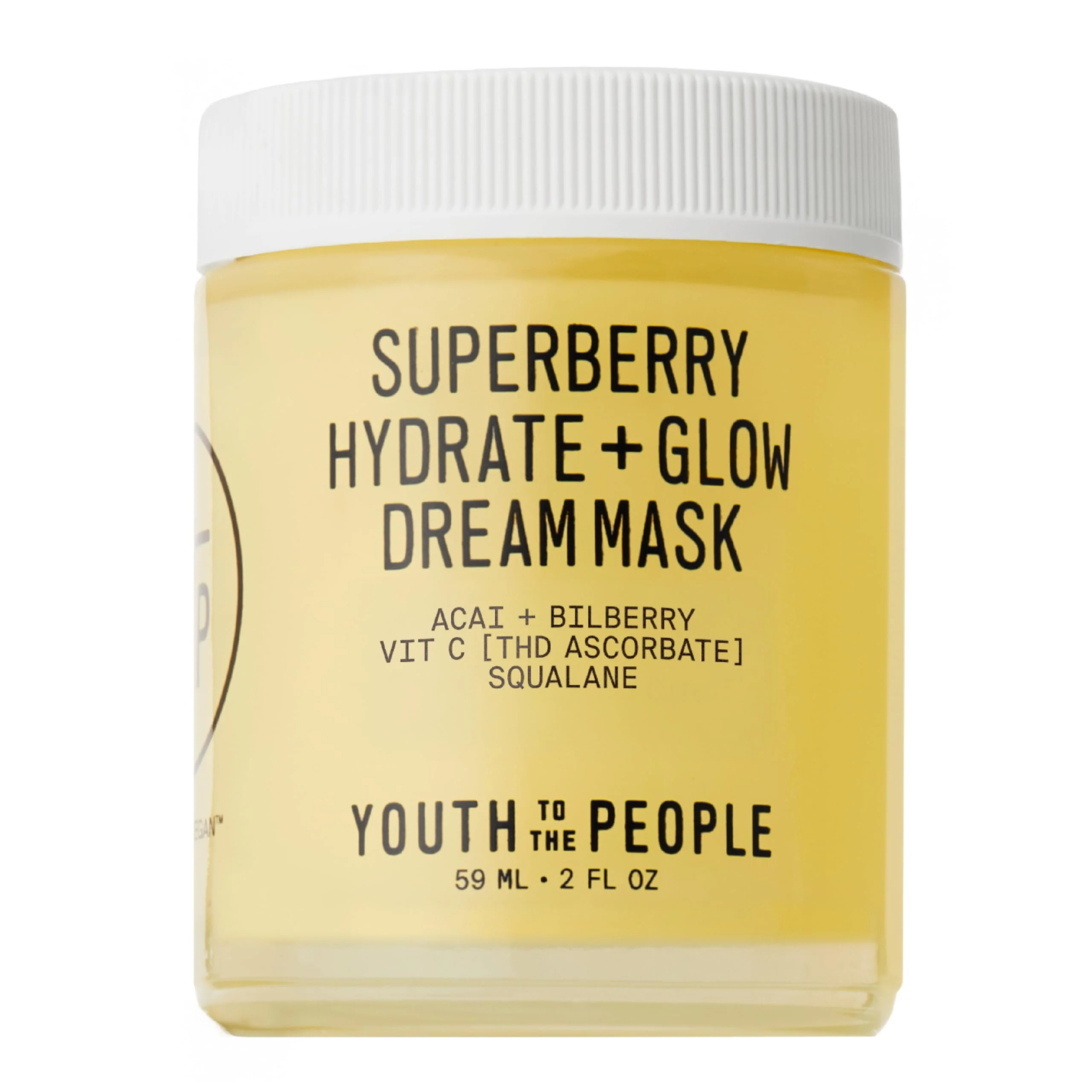 Youth To The People Superberry Dream Mask Full Size - Hyaluronic Acid + Vitamin C Face Moisturizer + Overnight Facial Mask, Hydrates + Plumps + Brightens Skin, Evens Skin Tone, For Dry Skin - 2 fl oz
