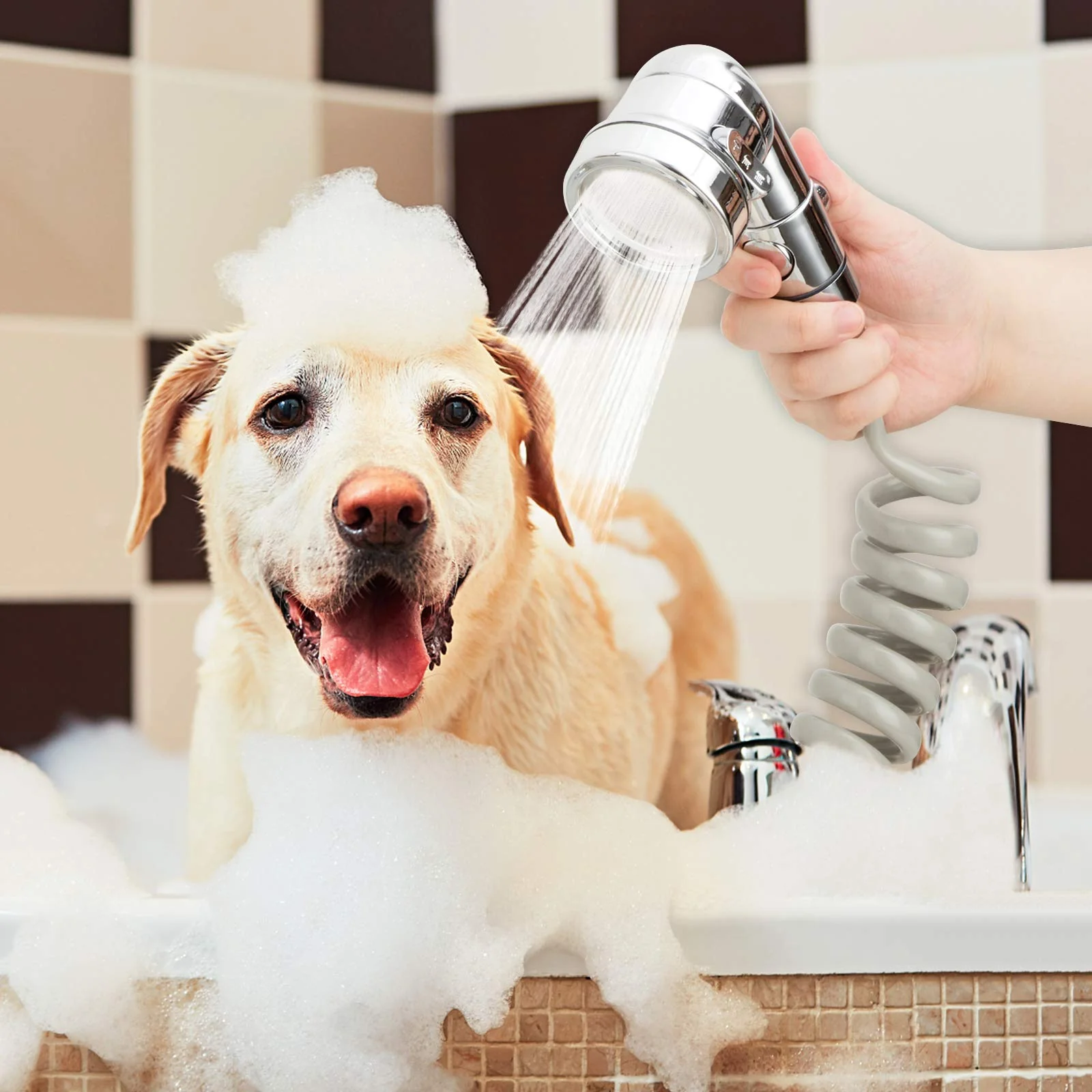 ZCONIEY Sink Faucet Sprayer Attachment Hair Pet Rinser Showerhead with Stop Water-saving Function - Image 4