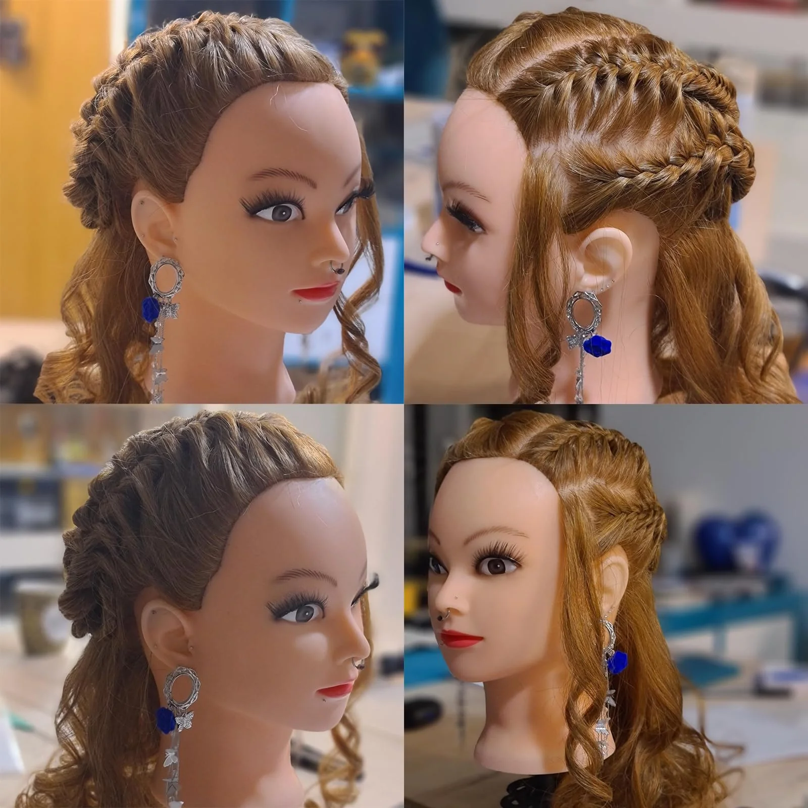 ZOMOI Mannequin Head with 80% Real Human Hair 26''-28"Cosmetology Mannequin Doll Head to Practice Hair Styles Hairdresser Practice Braiding Head(27# Light Brown) - Image 4