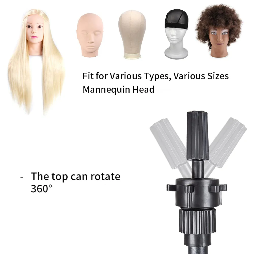 ZQIAN BEAUTY 25 Inch Wig Stand Tripod, Adjustable Mannequin Head Stand, Wig Head Stand for Training Heads And Canvas Block Head (Mannequin Head Not Included) - Image 3